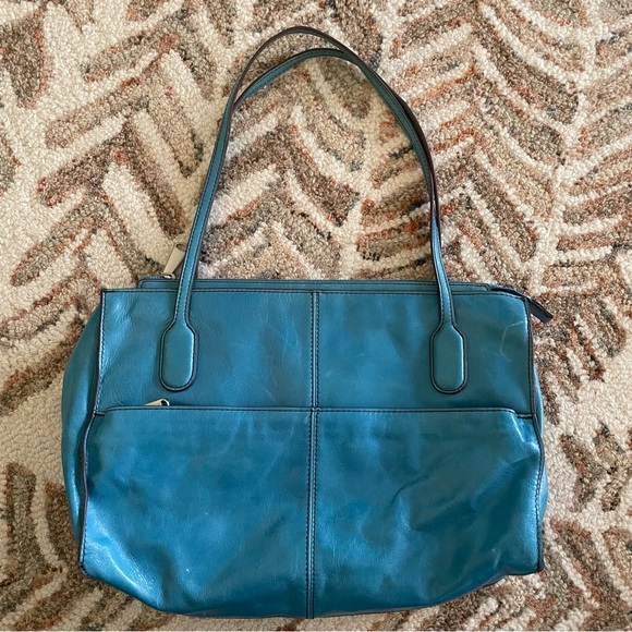 HOBO genuine blue leather shoulder purse - Picture 3 of 12